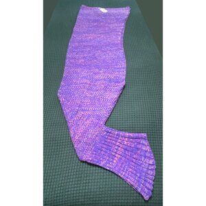 Hughapy Crochet Purple Mermaid Tail Throw Blanket Wrap Adults or Kids 72 x 35"